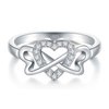 BORUO Love Heart Eternity Band-925 Sterling Silver Rings for Women-Platinum Plated Over Sterling Silver Wedding Band- Promise Rings For Her-Silver Rings For Women, 2mm, Size 7
