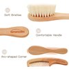 YarraModes Baby Goat Hair Brush and Comb Set for Newborns & Toddlers| Eco-Friendly Safe Brush | Natural Wooden Comb | Soft Bristles for Cradle Cap | Perfect Baby Shower and Registry Gift