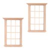 DOITOOL 2PCS Dollhouse Windows 1 12 Scale Wooden Dollhouse Window Frame, Dollhouse Furniture Miniature Window Frames for 1 12 Doll House Furniture Accessories