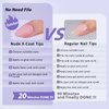 BTArtbox XCOATTIPS Natural Nail Tips -Short Almond Press On Nails Pink, Long Lasting Soft Gel Nails False Nail, Soak Off Acrylic Fake Nails Extensions for Nail Art DIY Christmas Gifts