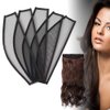 Ecojunmi Hairnet for Clip in Hair Extensions Black 140D Hexagonal Net for Make Ponytail Clip in Hair Extension Material Nets Invisible Hair Net for Clip Ins