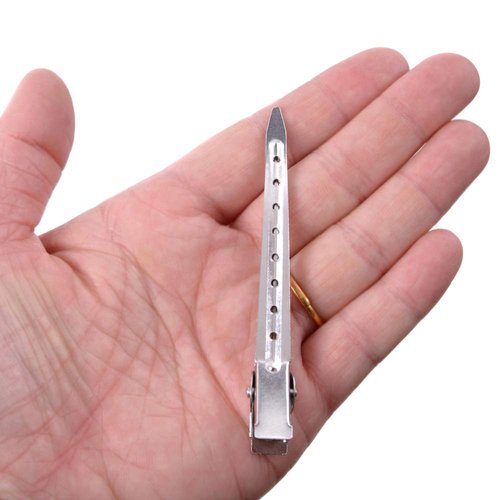 24pcs 3.5 Inches Duck Billed Hair Clips Silver Hair Clips with Holes Metal Alligator Hair Clips for Hair Extensions