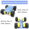 Professional 60mm Mecanum Wheel Car Chassis MC100 for Arduino/Raspberry pi/Micobit, Remote Control 4WD Metal Smart Robot Car Chassis Kit Omnidirectional Wheel with DC TT Motor DIY Toy AI ROS STEAM