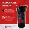 ZoopScoop Protein Shaker Bottle - Black | Portable Protein Powder Shaker Cup With Strainer & Leakproof Lid | 700ml (25oz) - Easy Clean - BPA Free