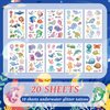 EMOME 240+ Styles Mermaid Sea Animal Glitter Tattoos for Kids, Temporary Tattoos for Girls Mermaid Birthday Party Decorations Favors Supplies, Ocean Themed Party Decorations Games (20 Sheets)