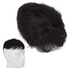 Men Hair Unit Wig Male Hair Pieces Short Wig, Black Short Straight Hair High Temperature Fiber Bald Head Fake Hair Wig, Head Top Short Straight Black Hair Wig