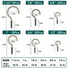 EIENHOSHI Cup Hooks, Bronze, Screw in Hooks Kit for Hanging(1/2", 5/8", 3/4", 7/8", 1'', 1-1/4") - 105 Pcs