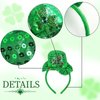 Doneace St. Patrick's Day Headbands for Kids Green Top Hat Headband Irish Sequin Shamrock Leprechaun Hat Hairband Irish Day Headpiece Hair Hoop Holiday Cosplay Costume Cute Hair Accessories 1Pcs