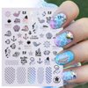 Summer Nail Art Stickers Decals Summer Palm Tree Nail Stickers Fun Summer Stickers for Nails 6PCS Starfish Beach Tropical Coconut Tree Design Manicure Decals Sliders for Summer Nail Art Decorations