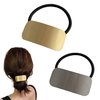 Gold and Silver Metal Hair Ties, 2 PCS Set Elastic Ponytail Holders with Geometric Design for Women & Girls No Damage Metal Hair Bands Hair Tie Fashionable Accessories for Thick and Thin Hair