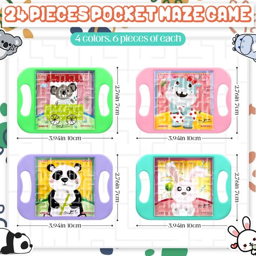 36 Pcs Mini Maze Puzzle Bulk for Kids 4 Colors Small Maze Cubes Game Puzzles Educational Maze Cubes Handheld Puzzle Christmas Stocking Stuffers for Adults Teens Students Classroom Exchange Gifts