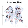 Christmas Cheer Hair Bow Ties with Elastic Christmas Printed Grosgrain Ribbon 7 Inch Snowman Ponytail Hair bow Holder Handmade Cheer Bow Hair Ties for Girls and Women Headdress Decoration 1PCS