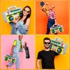 Inflatable Phone,Inflatable Radio Boombox Microphone,80s 90s Party Decorations,Hip Hop Music Themed Party Decorations,Rappers B-Boys Costume Accessory for Disco Retro Theme Party Decorations