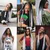 Zifeiya Black and White Braiding Hair Pre Stretched Ombre 24inch 3pcs Knotless Braiding Hair Extensions for Braids Ombre Pre Stretched Braiding Hair (1bwhite)