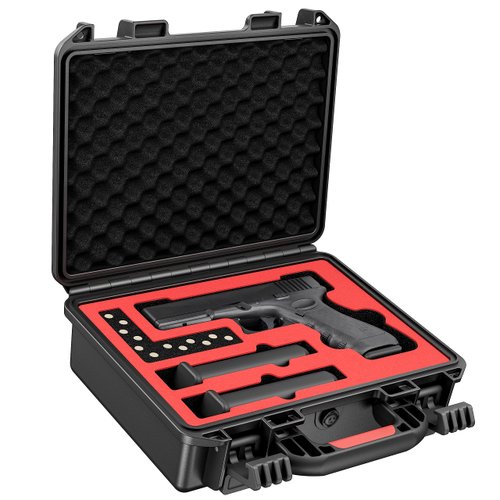 Kinghardcase Tactical Hard Gun Case for Glock, Water & Shock Proof Pistol Case Hard Shell With Foam TSA Approved Hard Case for GLOCK G17/G19/G43/G20/G21/G22/G23/G31/G32/G37/G38/G45 Pistol Accessories
