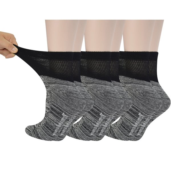 Yomandamor Women's 6 Pairs Diabetic Ankle Socks with Non-Binding Top And Cushion Sole,L Size(Socks Size:9-11)