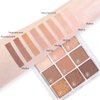 evpct 9 Colors Nude Pink Brown Maroon Glitter Shimmer Matte Eye Shadow Palette Makeup, Highly Pigmented Waterproof Brown Nude Maroon Cocoa Chocolate Shimmer Sparkling Party Eyeshadow Palette