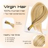MioYio I Tip Hair Extensions Human Hair 30G/Pack Virgin Hair Itip Human Hair Extensions Dark Blonde to Highlighted Blonde Pre Bonded I Tip Real Hair Extensions Long Straight #18/613 22Inch