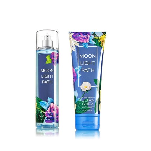 Bath & Body Works - Signature Collection - Moonlight Path - Fine Fragrance Mist 8 Fl Oz & Triple Moisture Body Cream 8 Fl Oz