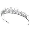 SAMKY Princess Cubic Zirconia Crystal Platinum Plated Pearl Bridal Tiara Crown T1265