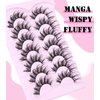Yawamcia Lashes Wispy False Eyelashes Manga Lashes Fluffy Strip Fake Lashes Pack 20mm Long Volume Fake Eyelashes 7 Pairs
