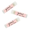 Andaz Press Personalized Blush Pink Rose Elegant Party Collection, Lip Balm, Your Text Here, 12-Pack, Custom Party Favors Decor