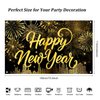 Happy New Year Banner Gold Firework Happy New Year Decorations New Years Backdrop for 2025 Party Decorations New Years Eve Banner for New Years Party Supplies