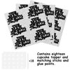 18pcs Black Glitter The Man The Myth The Legend Dessert Cupcake for Daddy Father's Day Theme Decor Supplies Man Male Happy Birthday Family Party Decorations