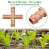 Gardrip Drip Irrigation Barbed Cross Tee：10 Pack Drip Irrigation Cross Parts Fits for 1/2 Inch Drip Irrigation Tubing 17mm 0.600" ID Barbed Connectors for Patio Lawn Garden