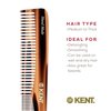Kent 6T 6.9 Inch Double Tooth Hair Dressing Comb, Fine and Wide Tooth Dresser Comb For Hair, Beard and Mustache, Coarse and Fine Hair Styling Grooming Comb for Men, Women and Kids. Made in England