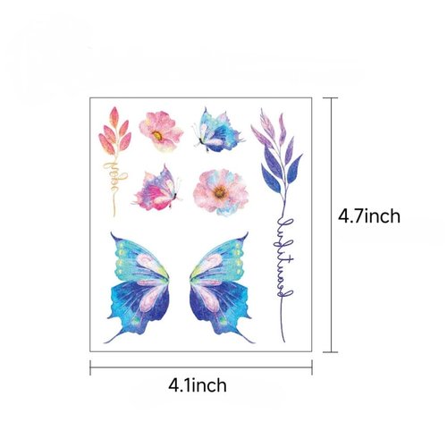 12 Sheets Glitter Temporary Tattoos - 4.1 x 4.7 In Colorful High-End Festival Makeup Stickers for Face Eye Makeup Birthday Party Favors Gifts