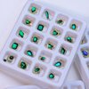 40PCS Emerald Green Luxury Nail Art Rhinestones Kit for Acrylic Nails，Green Alloy Nail Charms Nail Decorations，Nail Accessories Nail Jewels for Nail Art Supplies Manicure Making Craft DIY