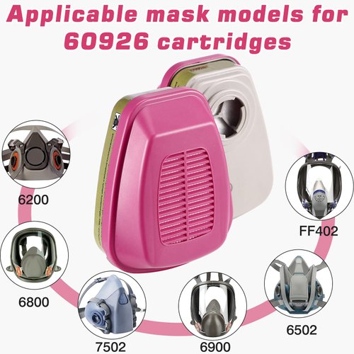 Respirator Cartridge Filter 60926,Filter Replacement for Half/Full Face 6000,7000 and FF-400 mask,Effectively Filter Organic Vapor,Acid Gas,Formaldehyde,Non-Oil and Oil particulates (60926-1 Pair)