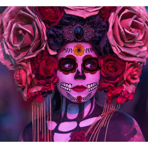 12PCS Sugar Skull Face Temporary Tattoos Decorations- Day of the Dead Halloween Masquerade Party Supplies