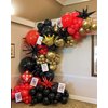 Black Red Gold Star Balloons,9Pcs Black Gold Explosion Star Foil Balloons,22Inch Spike Cone Star Helium Mylar Balloons for Birthday Anniversary Baby Shower New Year Disco Party Decorations