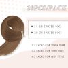 Human Hair Tape in Hair Medium Brown 22 Inch 20pcs Seamless Skin Weft Tape in Hair Extensions Straight Double Sided Remy Invisible Tape in Hair Extensions Human Hair (10#,22 Inch)
