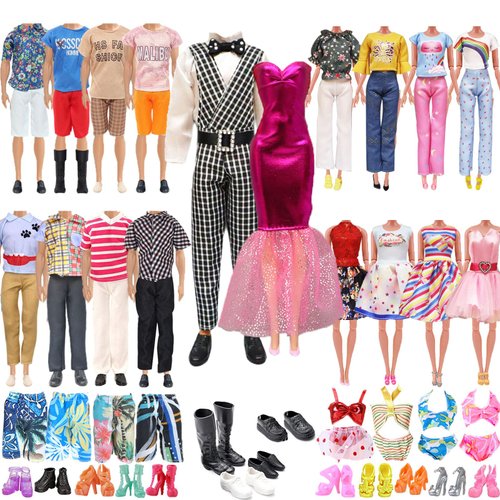 27 PCS Doll Clothes and Accessories for 11.5 Inch Girl Doll and 12 Inch Boy Doll Include 7 Boy Outfits 7 Girl Outfits 3 Pair of Boy Shoes 10 Pair of Girl Shoes Random Style