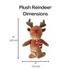 Midlee Christmas Reindeer Plush Dog Toy with Scarf- Squeaky Holiday Pet Gift