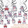24PCS Cow Hanging Swirl Cow Party Decorations for Boys Kids Theme Birthday Party Supplies Hanging Spiral Garlands Ceiling Decor (Cute Cow)