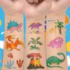 EMOEM Dinosaur Tattoos for Boys Individually Wrapped, 50 PCS Glitter Temporary Tattoo Sticker Kids, Dinosaur Birthday Party Decorations Supplies Favors Goodie Bag Stuffers
