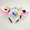 Halloween Cow Headband Bow Tie Tail Milk Cow Hair Bands Headpiece Women Cow Ears Horns Hairband Hair Hoop Holiday Party Decoration Cosplay Costume Christmas Carnival Handmade Hair Accessories 2 Set