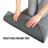 NORCIA Yoga Towel, Non Slip Hot Yoga Mat Towel with Corner Pockets, Mat-Sized 24"x72", 100% Microfiber Sweat Absorbent, Perfect for Hot Yoga, Bikram, Pilates and Yoga Mats (Grey)