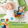 Jollybaby Musical Activity Pull String Hanging Toy for Baby Stroller Car Seat Crib Play Gym, Plush Stuffed Toucan Toy for Carseat with Music Teether Rattles, Sensory Toy for Baby Gift