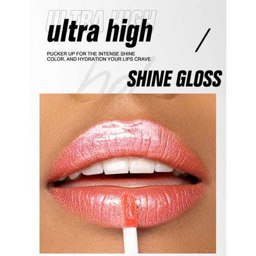 Easilydays Mega Glossy Lip Gloss for Women, Ultra High Shine Glosses Pearl Shimmer Liquid Shimmer Lip Oil, Moisturizing, Non-Sticky Glossy Finish, Long-Lasting Matte Metallic Lip Glaze Makeup, 03