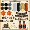 BORAMDO Whiskey Birthday Party Decorations for Men, Aged to Perfection Party Supplies including Whiskey Birthday Banner, Cake Toppers, Whiskey Foil Balloons, Tissue Paper Flowers (brown)