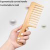 Wooden Wide Tooth Comb for Women Men, Anti-static Detangling Hair Comb Styling Comb for Curly Fine Straight Wet Dry Hair, Natural Bamboo Comb