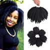 6Packs Marley Hair for Twists 8Inch Short Braiding Hair Afro Kinky Twist Crochet Braids Synthetic Fiber Hair Extensions for Women(1B#)