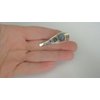 Generic Small turquoise blue and purple stone metal alligator hair clip fine thin hair