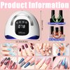 GGUP 320W UV LED Nail Lamp, Professional UV Nail Dryer Light for Gel Nails with 72 Beads, Fast Curing Gel Polish Lamp Auto Sensor 4 Timer Setting Portable Gel Curing Lamp for Home & Salon
