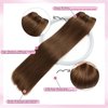 Straight Human Hair Clip In Hair Extensions 8pcs Double Weft Handmade Straight Soft Hair 100% Remy Virgin Human Hair Extensions Real Hair Clip In Hair Extensions Real Human Hair Medium Brown 14inch